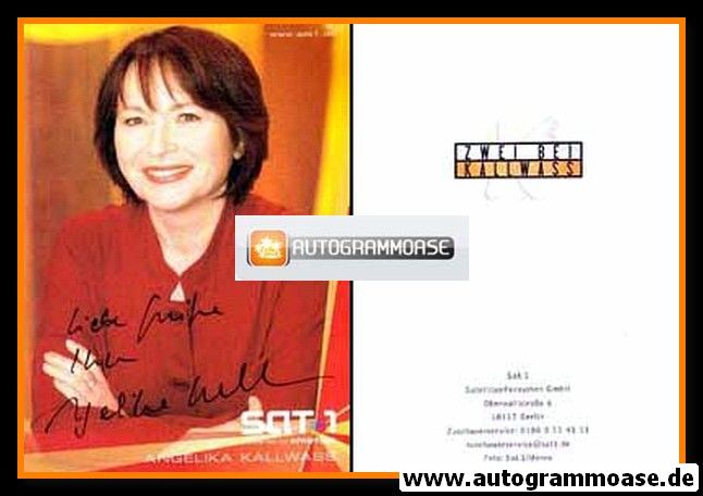 Autogramm TV | SAT1 | Angelika KALLWASS | 2000er "Zwei Bei Kallwass" gelb