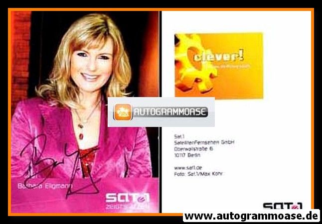 Autogramm TV | SAT1 | Barbara ELIGMANN | 2000er "Clever!"