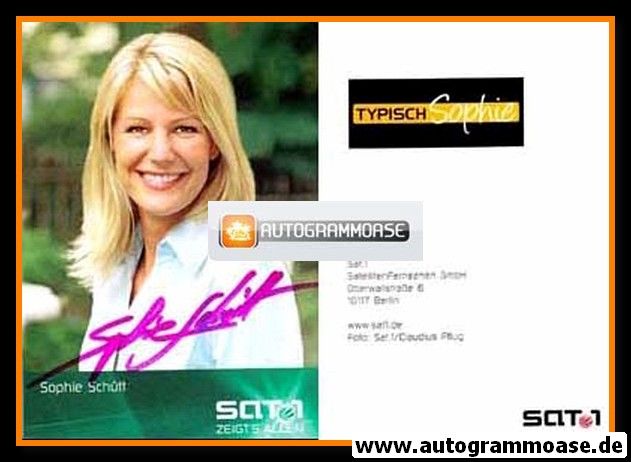 Autogramm TV | SAT1 | Sophie SCHÜTT | 2000er "Typisch Sophie"