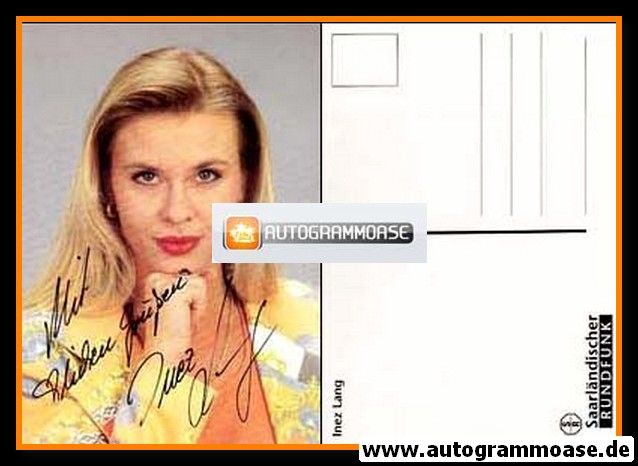 Autogramm TV | SR | Inez LANG | 1990er (Portrait Color)
