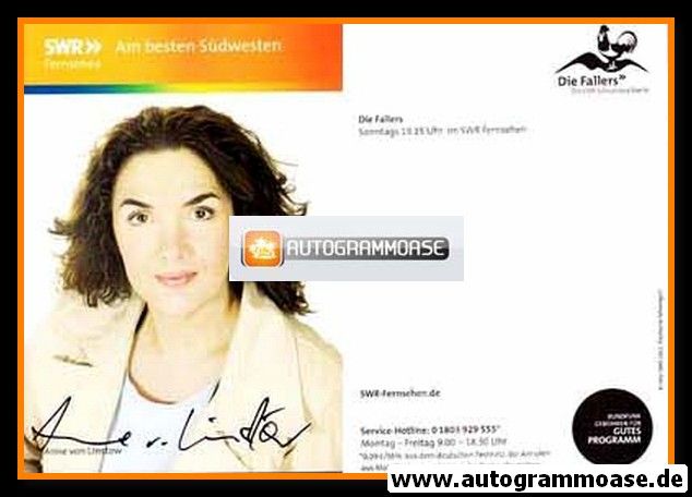 Autogramm TV | SWR | Anne VON LINSTOW | 2012 "Die Fallers"