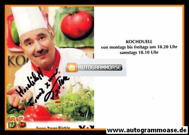 Autogramm TV | VOX | Franz-Xaver BÜRKLE | 2000er "Kochduell"