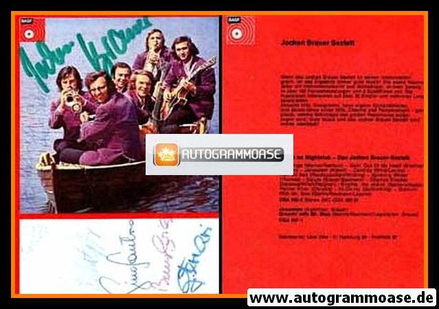 Autogramme Jazz | JOCHEN BRAUER SEXTETT | 1971 "Heute Im Nightclub" (BASF)