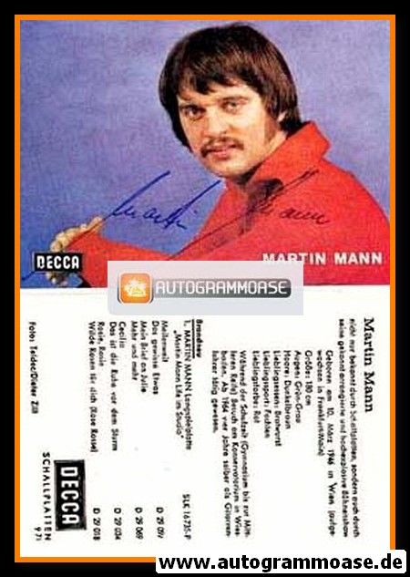 Autogramm Schlager | Martin MANN | 1971 "Live Im Studio" (Portrait Color Decca) 2