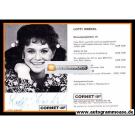 Autogramm Schlager | Lotti KREKEL | 1970 "Freu Dich" (Portrait SW Cornet)