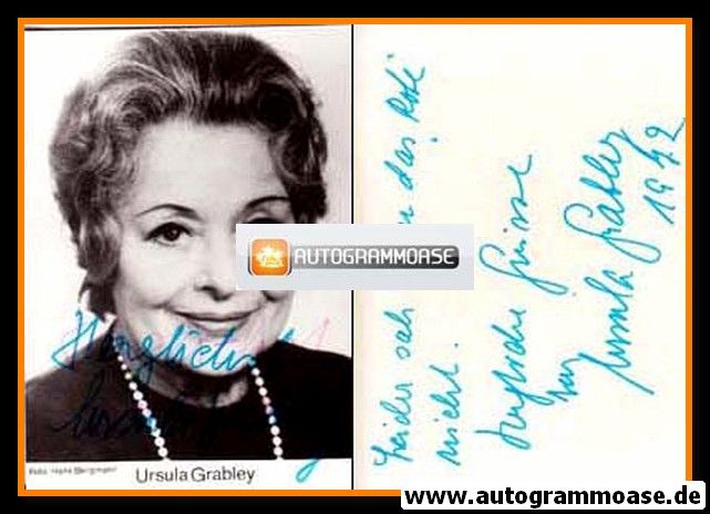 Autogramm Schauspieler | Ursula GRABLEY | 1970er (Portrait SW)