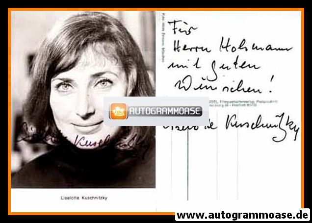 Autogramm Schauspieler | Liselotte KUSCHNITZKY | 1970er (Portrait SW Rüdel)