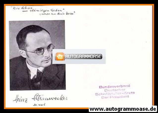 Autogramm Literatur | Heinz SCHAUWECKER | 1950er (Portrait SW)