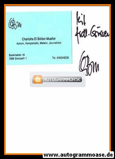 Autograph Literatur | Charlotte BÖHLER-MUELLER 
