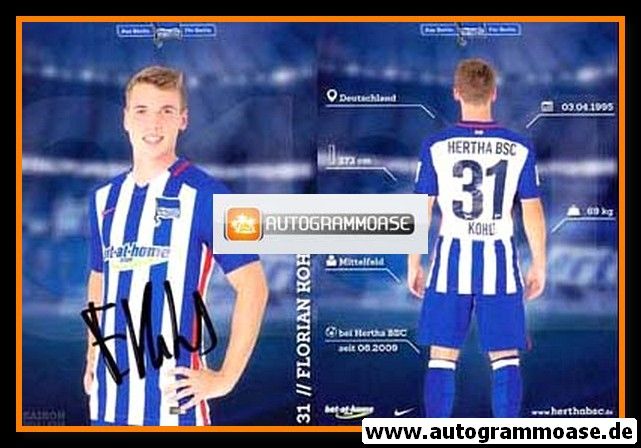Autogramm Fussball | Hertha BSC Berlin | 2015 | Florian KOHLS