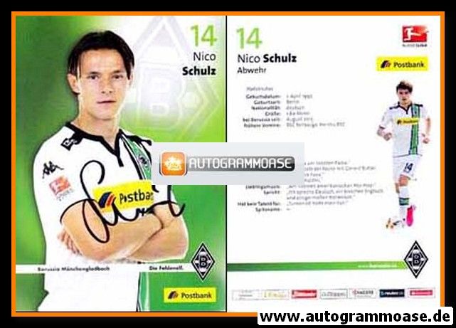 Autogramm Fussball | Borussia Mönchengladbach | 2015 | Nico SCHULZ