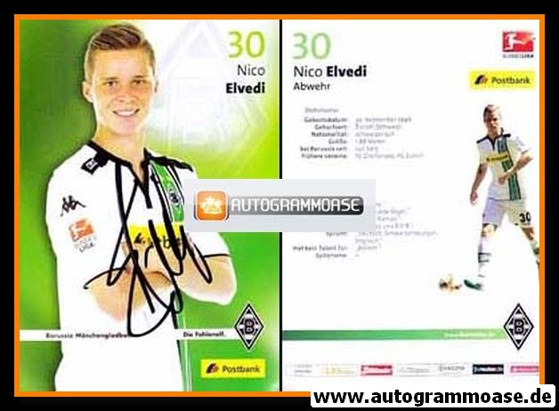 Autogramm Fussball | Borussia Mönchengladbach | 2015 | Nico ELVEDI