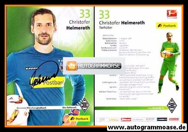 Autogramm Fussball | Borussia Mönchengladbach | 2015 | Christofer HEIMEROTH
