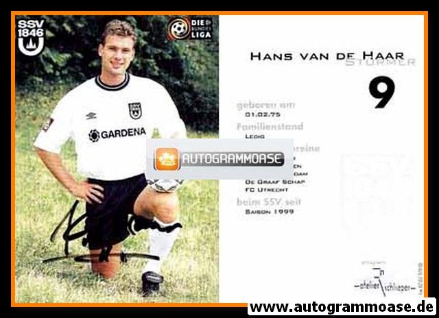 Autogramm Fussball | SSV Ulm 1846 | 1999 | Hans VAN DE HAAR