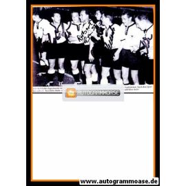 Mannschaftsfoto Fussball | DFB | 1958 WM + 5 AG (Schmidt, Erhardt, Stollenwerk, Schäfer, Seeler) Spiel Jugoslawien