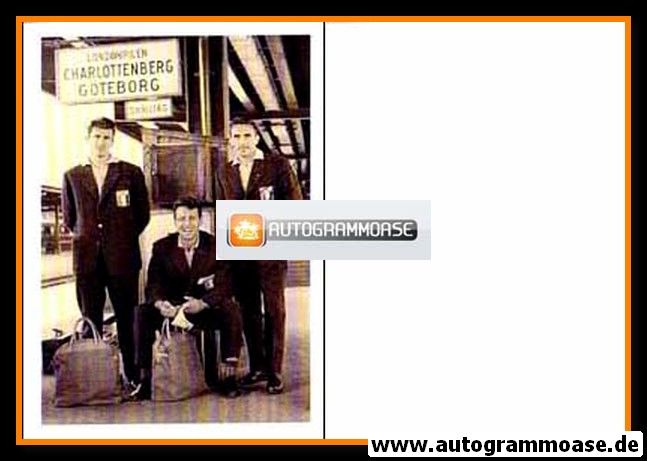 Autogramm Fussball | Frankreich | 1950er Foto | Andre LEROND (Gruppenbild Bahnhof)