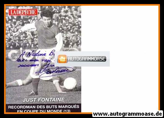 Autogramm Frankreich | 1950er Retro | Just FONTAINE (Spielszene SW) Depeche