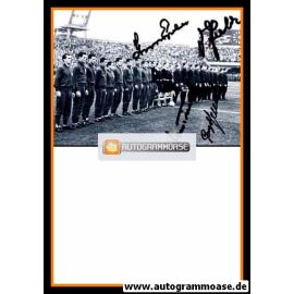 Mannschaftsfoto Fussball | DFB + Ungarn | 1959 + 4 AG (Stollenwerk, Seeler, Tilkowski, Grosics)