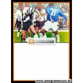 Autogramme Fussball | DFB | 1962 WM Foto | Hans SCHÄFER + Helmut HALLER (Spielszene Italien)