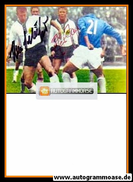 Autogramme Fussball | DFB | 1962 WM Foto | Hans SCHÄFER + Helmut HALLER (Spielszene Italien)