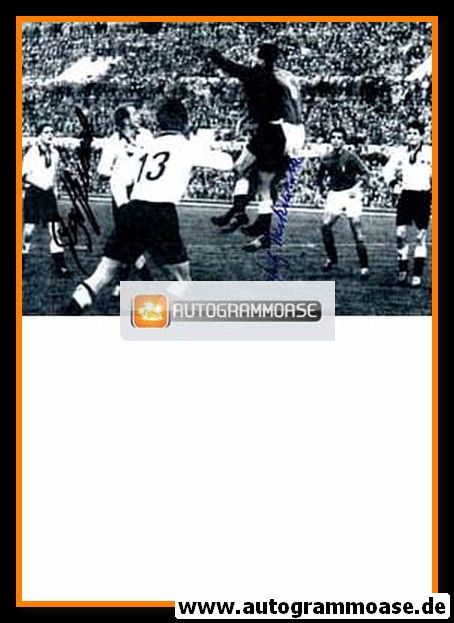Autogramme Fussball | DFB | 1955 Foto | Fritz HERKENRATH + Georg STOLLENWERK (Spielszene Italien)