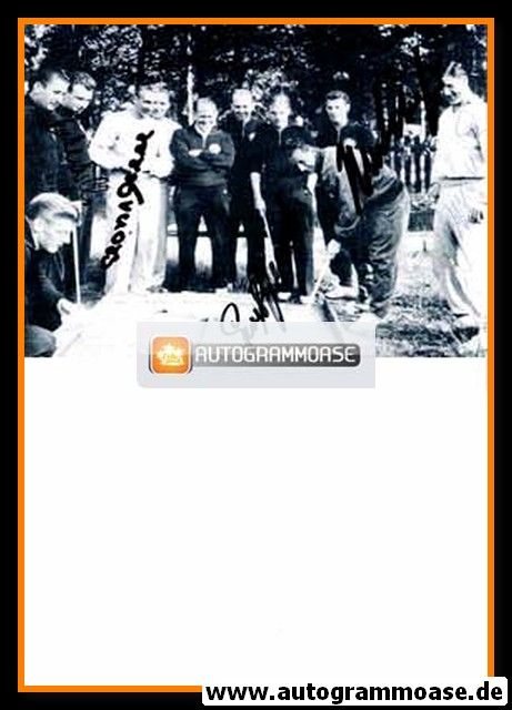 Mannschaftsfoto Fussball | DFB | 1958 WM + 6 AG (Schmidt, Erhardt, Stollenwerk, Szymaniak, Schäfer, Eckel) Minigolf