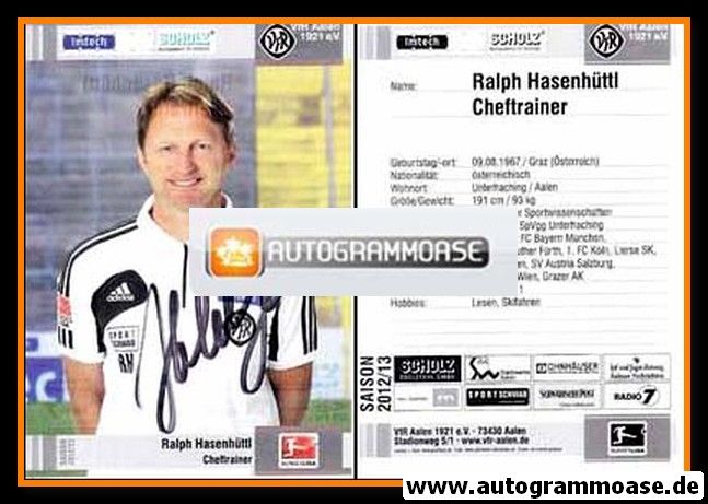 Autogramm Fussball | VfR Aalen | 2012 | Ralph HASENHÜTTL