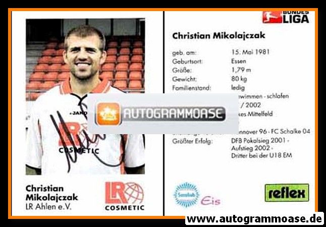 Autogramm Fussball | Rot Weiss Ahlen | 2002 | Christian MIKOLAJCZAK