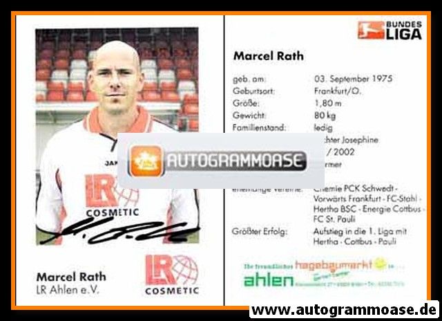 Autogramm Fussball | Rot Weiss Ahlen | 2002 | Marcel RATH