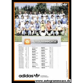 Mannschaftskarte Fussball | Blau-Weiss 90 Berlin | 1986 Adidas