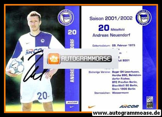 Autogramm Fussball | Hertha BSC Berlin | 2001 Arcor | Andreas NEUENDORF