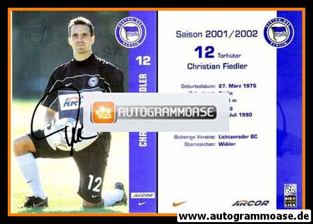 Autogramm Fussball | Hertha BSC Berlin | 2001 Arcor | Christian FIEDLER