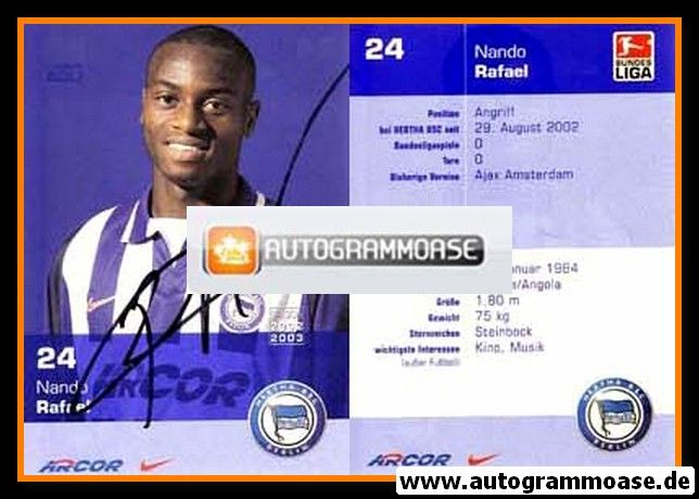 Autogramm Fussball | Hertha BSC Berlin | 2002 | Nando RAFAEL