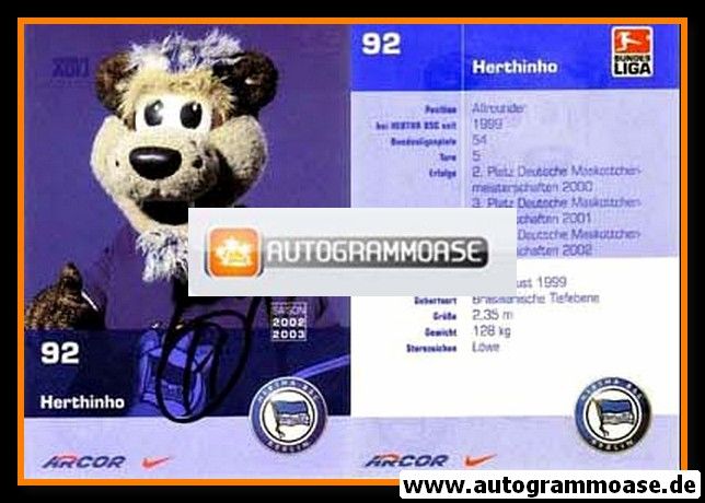 AK Fussball | Hertha BSC Berlin | 2002 | HERTHINHO (Maskottchen)