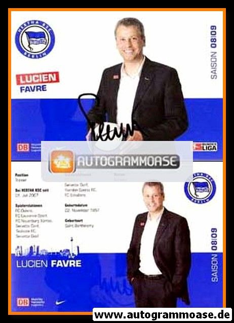 Autogramm Fussball | Hertha BSC Berlin | 2008 | Lucien FAVRE