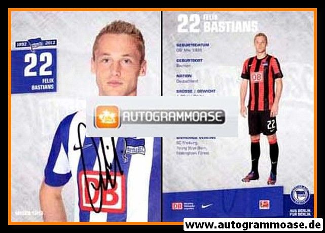 Felix Bastians Autogrammkarte Hertha BSC Berlin 2011-12 Original Sign+111377 