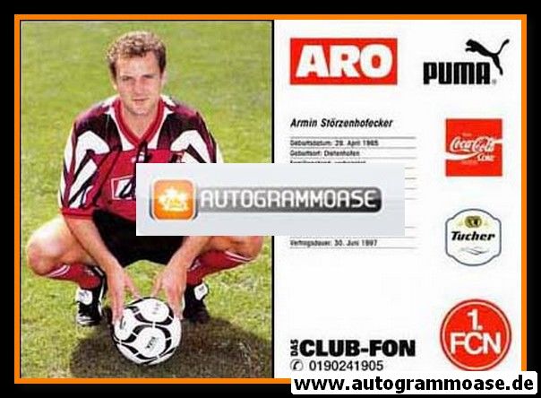 Autogramm Fussball | 1. FC Nürnberg | 1995 | Armin STÖRZENHOFECKER
