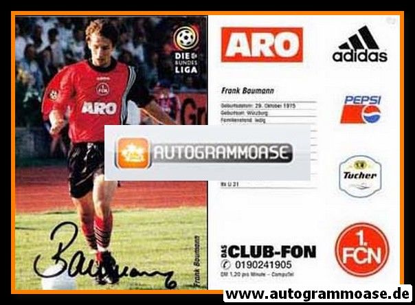 Autogramm Fussball | 1. FC Nürnberg | 1997 | Frank BAUMANN