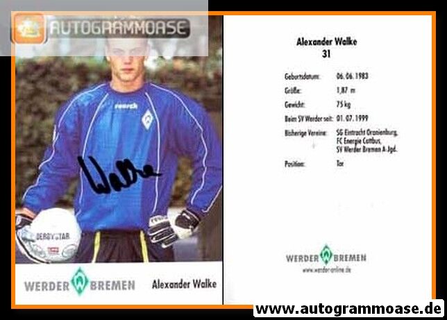 Autogramm Fussball | SV Werder Bremen | 2001 | Alexander WALKE