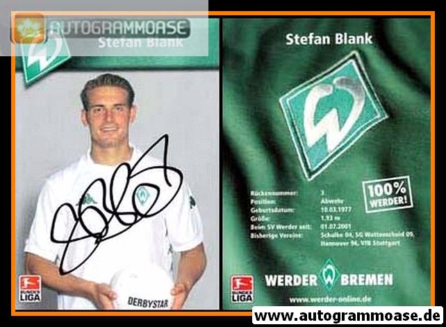 Autogramm Fussball | SV Werder Bremen | 2002 Color | Stefan BLANK