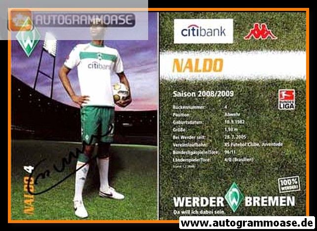 Autogramm Fussball | SV Werder Bremen | 2008 | NALDO