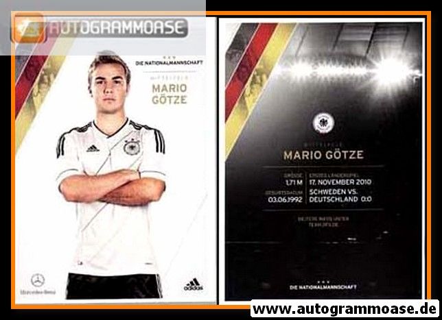 Autogrammkarte Fussball | DFB | 2012 Adidas | Mario GÖTZE