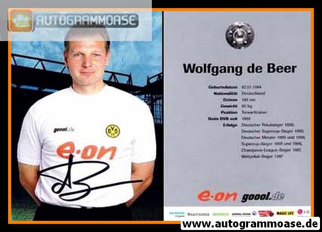 Autogramm Fussball | Borussia Dortmund | 2002 | Wolfgang DE BEER