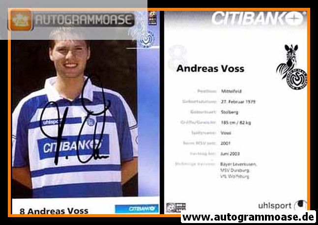 Autogramm Fussball | MSV Duisburg | 2001 | Andreas VOSS