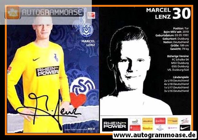 Autogramm Fussball | MSV Duisburg | 2012 | Marcel LENZ