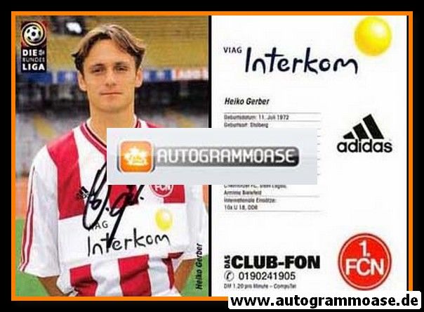 Autogramm Fussball | 1. FC Nürnberg | 1998 | Heiko GERBER
