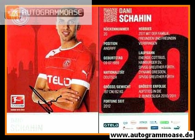 Autogramm Fussball | Fortuna Düsseldorf | 2012 | Dani SCHAHIN