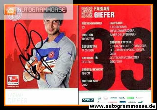 Autogramm Fussball | Fortuna Düsseldorf | 2012 | Fabian GIEFER