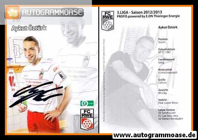 Autogramm Fussball | FC Rot-Weiss Erfurt | 2012 | Aykut ÖZTÜRK