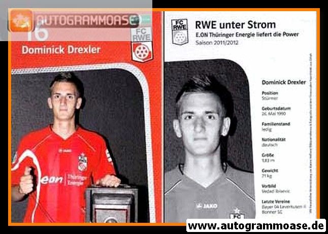 Autogramm Fussball | FC Rot-Weiss Erfurt | 2011 | Dominick DREXLER